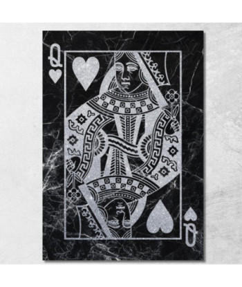 Quadro Carte Da Gioco Regina Di Cuori Argento plc11 quadro stampato su tela