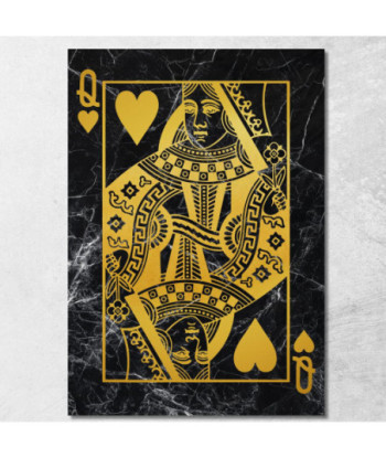 Quadro Carte Da Gioco Regina Di Cuori Oro plc12 quadro stampato su tela