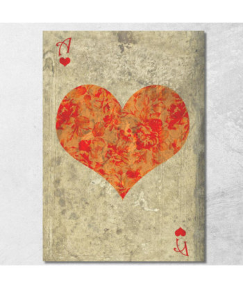 Quadro Carte Da Gioco Asso Di Cuori Floreale plc1 quadro stampato su tela