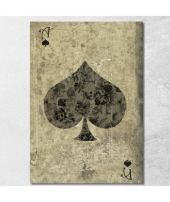 Quadro Carte Da Gioco Asso Di Picche Floreale plc5 quadro stampato su tela