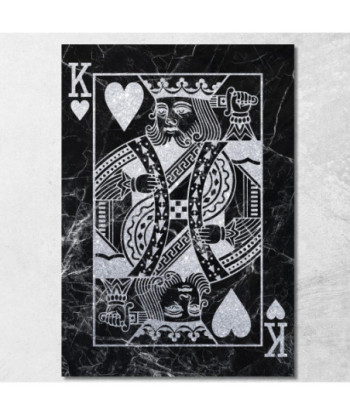 Quadro Carte Da Gioco Re Di Cuori Argento plc9 quadro stampato su tela